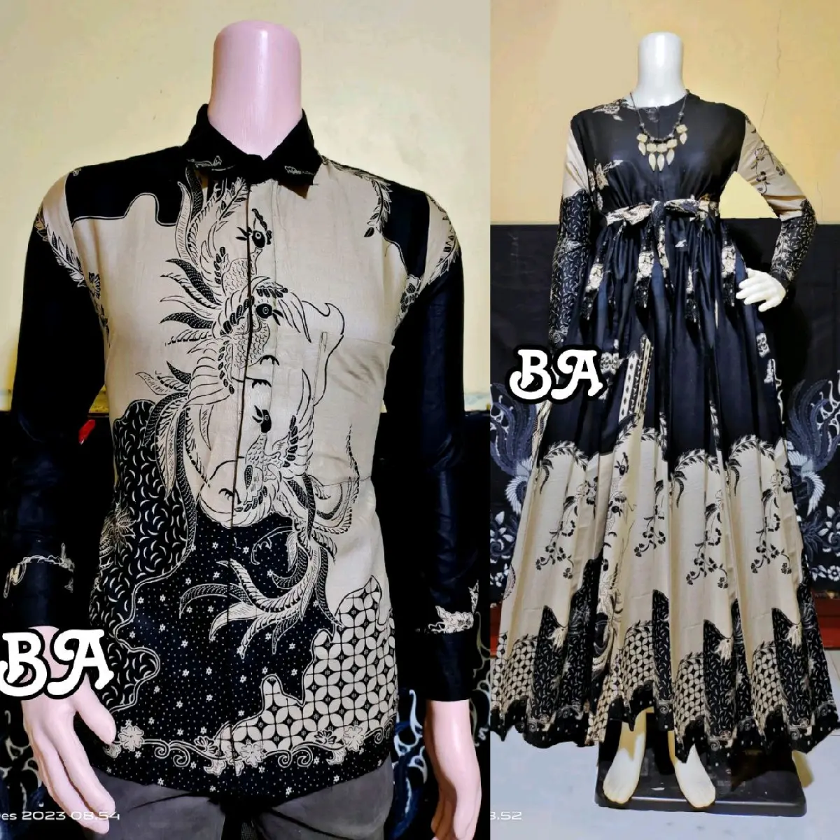 Batik couple suami istri Katun ready size L XL XXL JUMBO Katun Pasangan