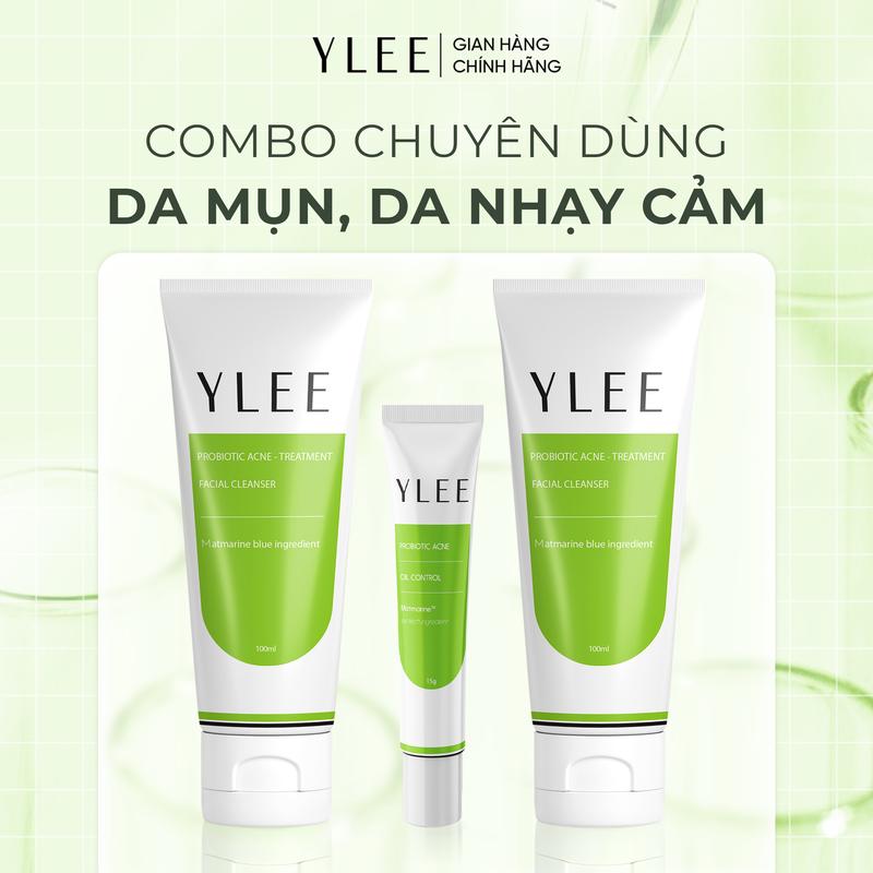 [ COMBO 3 ] Combo 02 Sữa rửa mặt YLEE và 01 Kem bôi mụn YLEE cho da dầu mụn, da mụn tuổi dậy thì