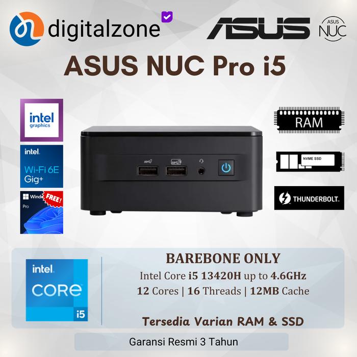 Gambar MINI PC ASUS NUC 13ANHH50000I - i5 13420H BAREBONE 3Y BLACK BK	PC-NUC13ANHHI5 - BAREBONE ONLY dari DIGITAL ZONE_NEW Kota Administrasi Jakarta Pusat Tokopedia