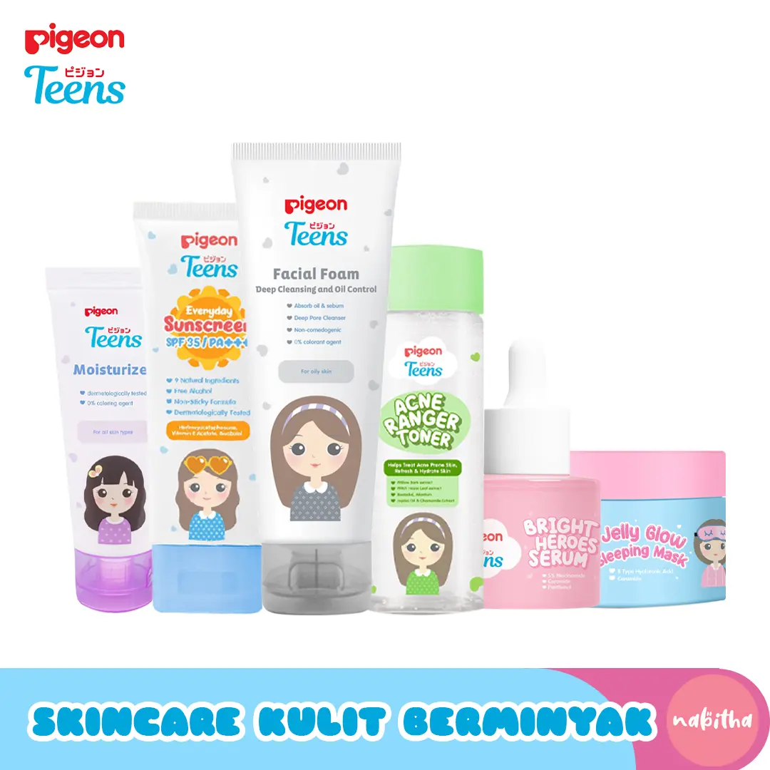 Pigeon 1 Set Lengkap Skincare Remaja Mencerahkan Kulit Berminyak