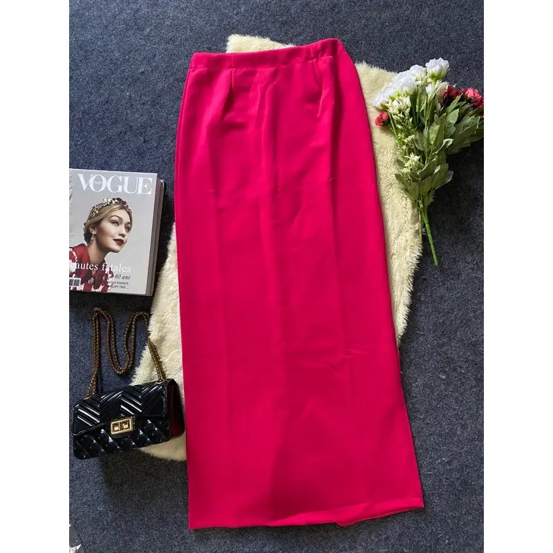 MM- Rok Span  Scuba Premium Panjang Nyaman Wanita Hitam  Cewek Basic Kerja Melar Casual Formal 8
