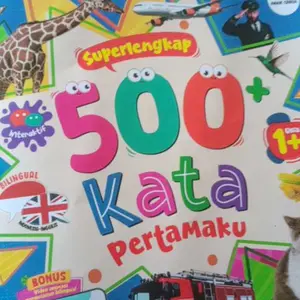 Anak Ceria - Buku 500+ Kata Pertamaku Superlengkap Full Color Dua Bahasa ukuran 19x19cm Soft Cover Dilengkapi Video Animasi Pengucapan
