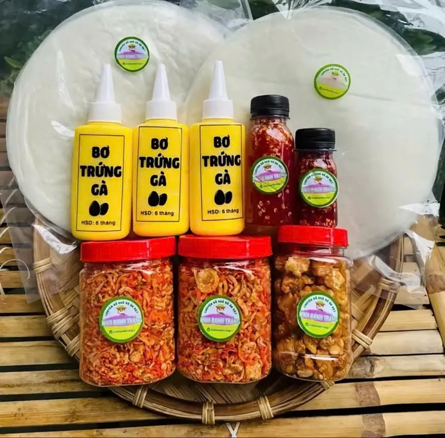 [ COMBO 109k ] Đồ Ăn Vặt Snack Food Bánh tráng phơi sương, hành phi muối ruốc   , hủ tóp mỡ kèm chai sốt tắc, ớt rim, bo 3 chai