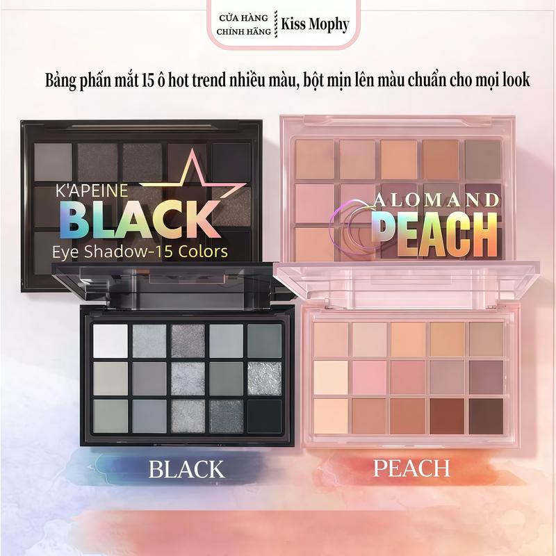 Bộ Mắt 15 Màu: Chất phấn mềm mịn ít rơi, kết hợp matte & shimmer kim cương, bền…