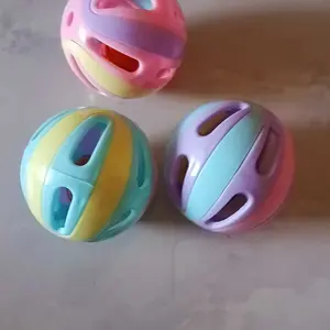 (Harga 1 Biji) Cat Bell Ball Mainan Hewan Peliharaan Kucing Anjing Bahan Plastik Termasuk Lonceng Bola Mainan Interaktif Kucing Lempar Tangkap