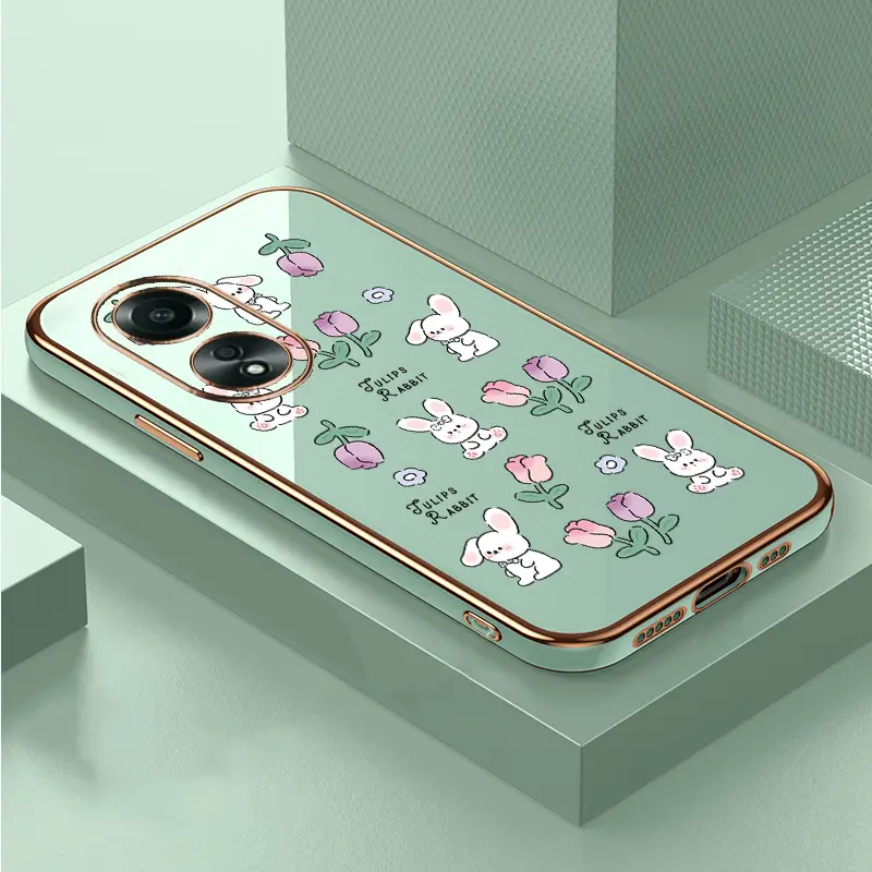 softcase soft case casing hp OPPO A58 4G,Bunga ungu kelinci tren Paket lengkap Sederhana Kartun cute coveringcasing cover Ponsel 2