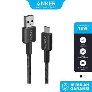 Kabel Charger Anker USB-A to USB-C 3ft - A81H5