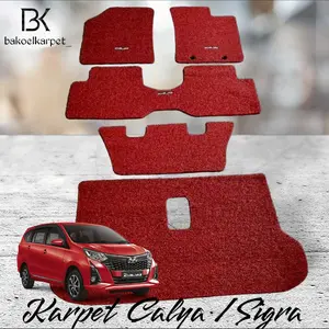 Karpet Mobil Calya / Sigra Presisi Bahan Mie Bihun dengan Kancing Pengait dan Nama Mobil - Car karpet  mobil