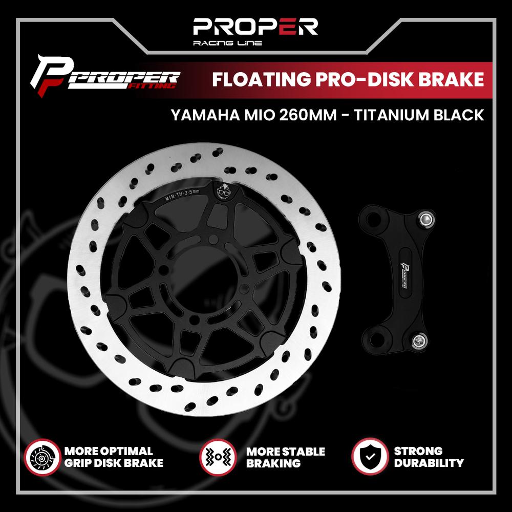 PROPER FITTING FLOATING PRO - DISK BRAKE  MIO 260MM - TITANIUM GOLD