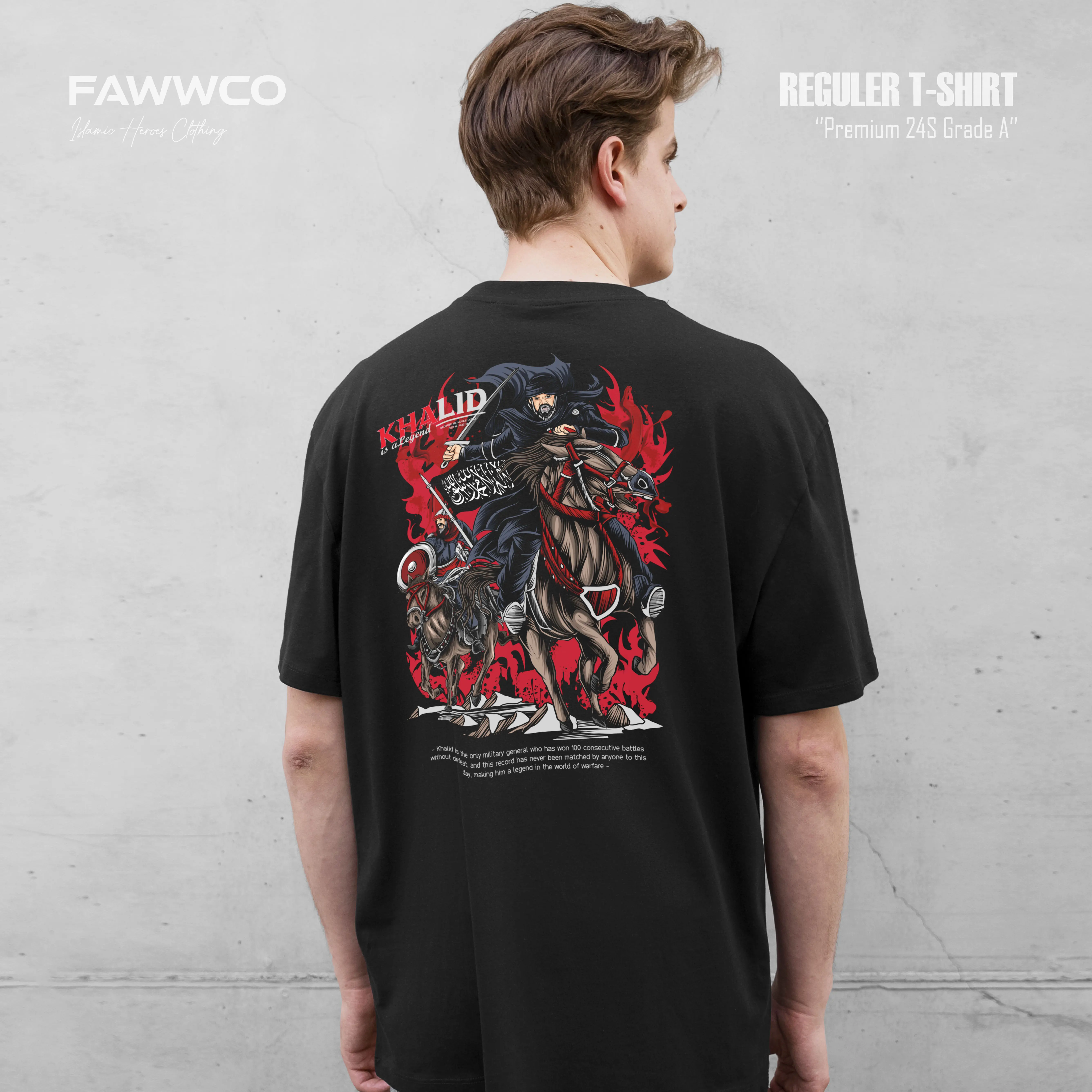 FAWWCO KHALID BERKUDA -  Tshirt Dakwah Modren Terkini Premium Quality 24S Standar Distro Kaos Sablon