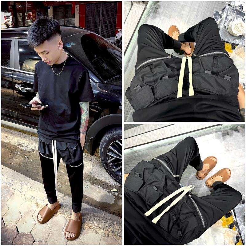  Quần Jogger Hộp QN19 Họa Tiết Túi Hộp Chất Liệu Vải Umi Dây Dài Bản To Thời Trang Nam 