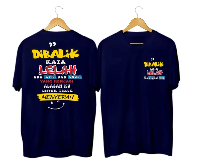Kaos Dewasa Kata-kata dibalik kata lelah ada istri n anak Atasan Oblong Cowok T-Shirt Lengan Pendek 1641 Distro Katun Lembut Motif jawa Keren Pria Baju Panjang Tangan Polos 7