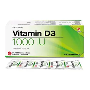 Suplemen Kesehatan Vitamin D3 1000 IU PIM Vitamin E 100 IU dan Asam Folat 400 mcg [STRIP]