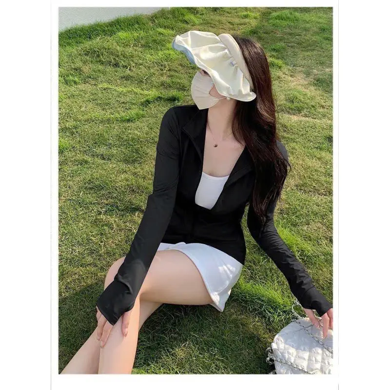 Áo Chống Nắng Nữ, Áo Nắng Nữ, Áo Khoác Chống Nắng Chống Tia Cực Tím UPF 50+ Áo Khoác Thể Thao Nữ Ôm Body Dài Tay Co Dãn 2