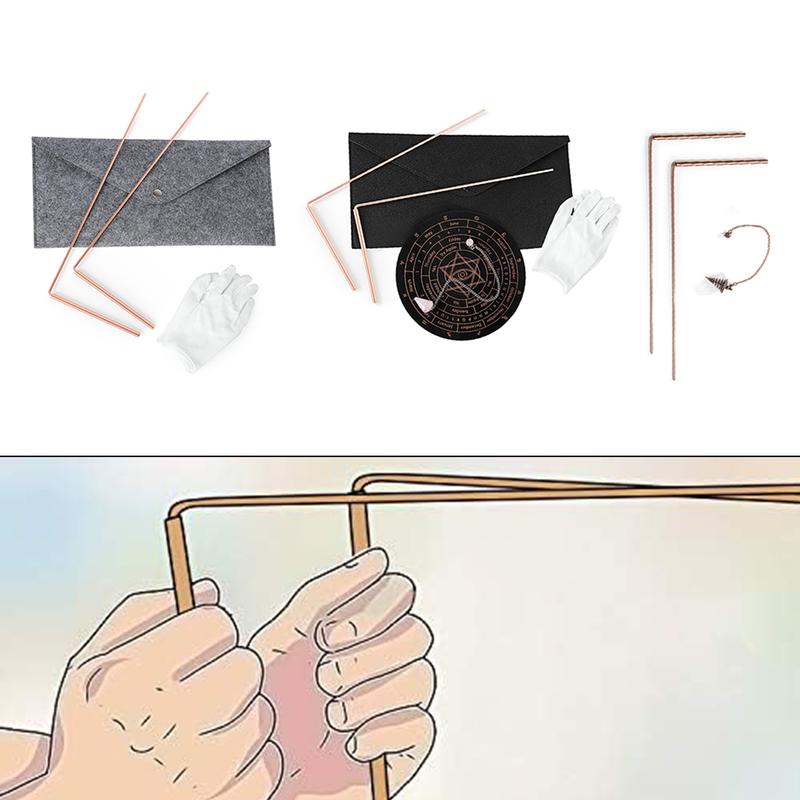 99.9% Copper Dowsing Rod Psychic And Divination Copper Pendulum Kit ...