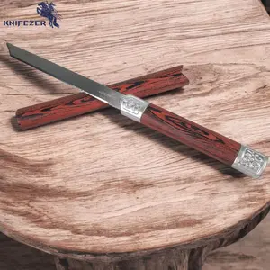 KNIFEZER Pisau Buah Serbaguna Fruit Knife Stainless Steel Slyz49 dengan Gagang Kayu Natural dan Tangkai Logam Anti Slip Kitchenware