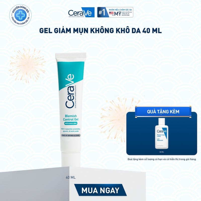 DEAL HOT Gel giảm mụn CeraVe Blemish Control giảm thâm mụn và cải thiện lỗ chân lông với AHA & BHA duy trì hàng rào bảo vệ da. DÙNG CHO DA MẶT_ Chăm sóc da_Skincare cho Nam & Nữ