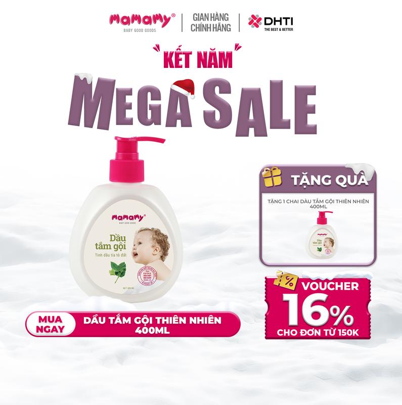 TẶNG QUÀ Sữa tắm gội Mamamy cao cấp chính hãng cho bé từ sơ sinh gốc thực vật thiên nhiên dịu lành 5ml 400ml