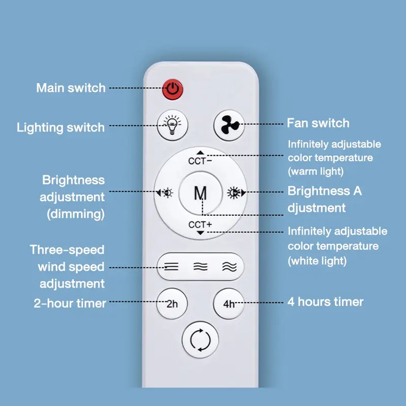 lampu semua baru Kipas angin langit-langit kendali jarak jauh dengan lampu Lampu kipas angin ekstra besar untuk digunakan di rumah kedap e27 Mudah dipasang, cocok untuk ruang tamu, kamar tidur, ruang makan, dll. 5