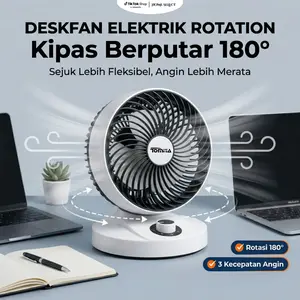 KIPAS ANGIN DUDUK DESKFAN 9 INCH BERPUTAR 180 DERAJAT 3 KECEPATAN ELEKTRIK FLEKSIBILITAS