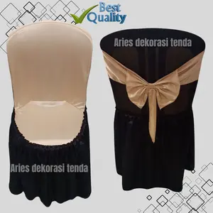 isi 10 buah sarung kursi plastik napoly tipe 101 tanpa lapisan busa dan memakai pita belakang chair cover