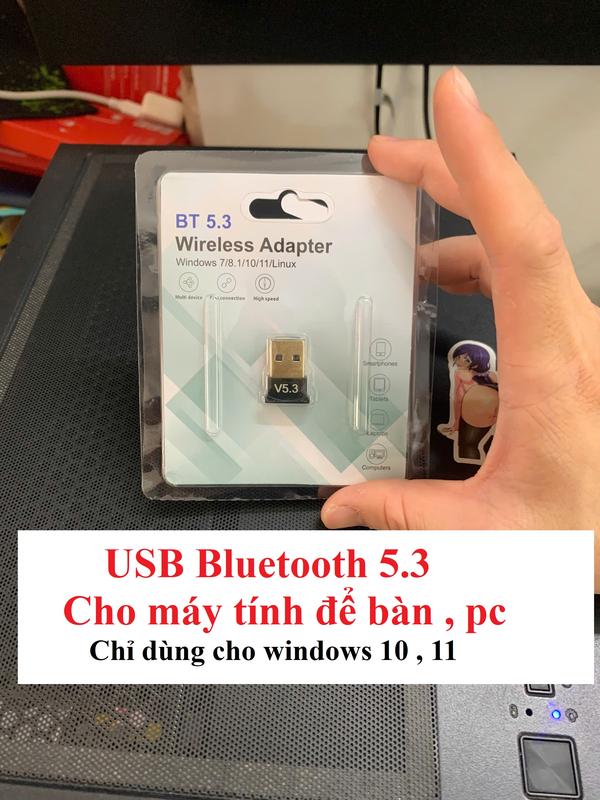  USB Bluetooth Dongle 5.0 5.1 5.3 giúp máy tính bàn máy tính cây Laptop thu phát sóng bluetooth Chỉ dùng cho win 10 ,11 