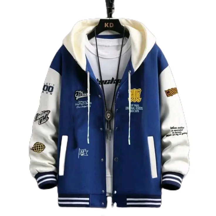 Jaket Sweater Hoodie Anak Varsity Baseball Full Bordil Vintage Usia 2-10tahun Bunda Anak-Anak Laki-Laki Perempuan Lengan Panjang 0
