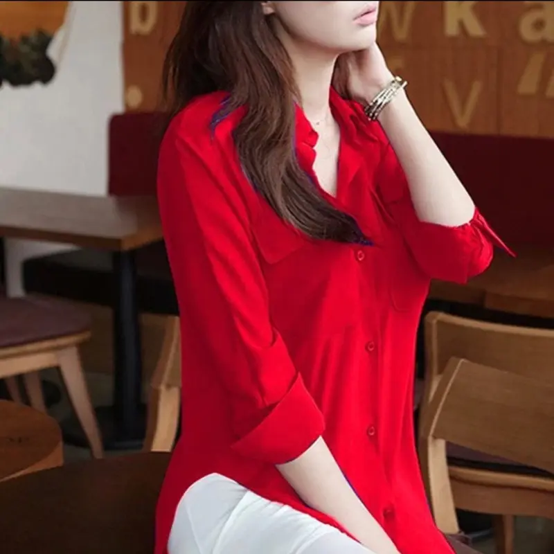 SƠ MI NỮ XẺ EO ĐUÔI TÔM ĐỦ 7 MÀU FORM DÀI ĐỦ SIZE VẢI LỤA MỊM MÁT SIZE M L XL XXL XXXL -A001 8