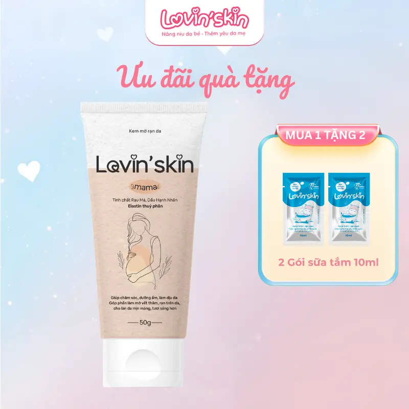 Kem Rạn Da Cho Mẹ Bầu LOVIN'SKIN Mama Giúp Dưỡng Ẩm, Dịu Da, Hỗ Trợ Cải Thiện Thâm, Rạn Da