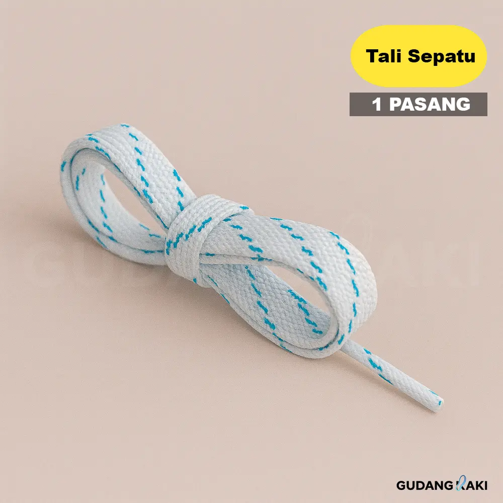 Putih strip Biru Muda