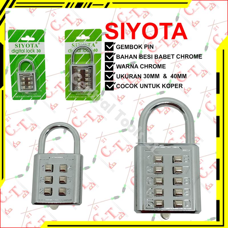 Pin Koper Gembok Pin Digital Nomor Tas Koper Varian 30MM 40MM Besi Chrome - Shop ...