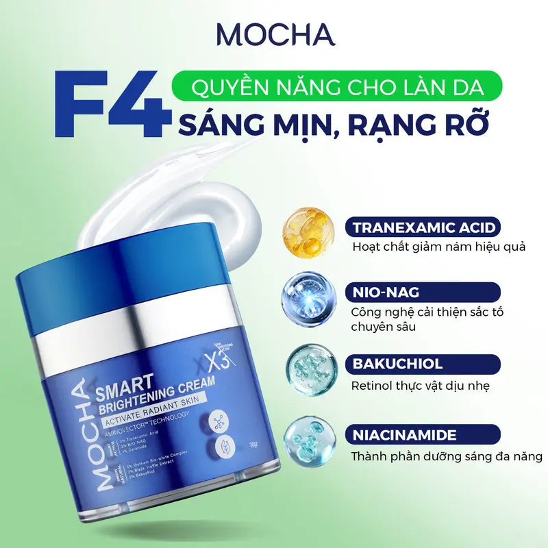 Kem Giảm Sạm, Nám, Tàn Nhang Chuyên Sâu Mocha - Tặng 1 Sửa Rữa Mặt 25ml - Skincare Kem Nám Sạm Tàn Nhang Chăm Sóc Da Làm Đẹp Da Nữ Dưỡng Ẩm Da Women 1