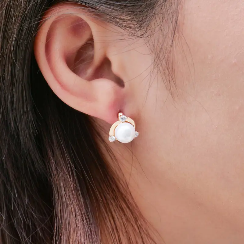 Xuping Anting Klip Mutiara Aksesoris Wanita Lapis Cantik 4