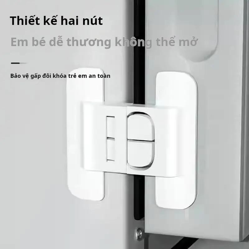 Gần Cửa Tủ Lạnh, Khóa An Toàn, Khóa Tự Động, Không Cần Đục Lỗ, Thích Hợp Cho Cửa Tủ Lạnh Thông Dụng Đóng Kín, Thiết Bị Chống Mở Cho Bé