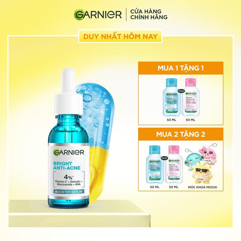 Dưỡng chất cho da dầu mụn Garnier Bright Complete Anti-Acnes Booster Serum 30ml