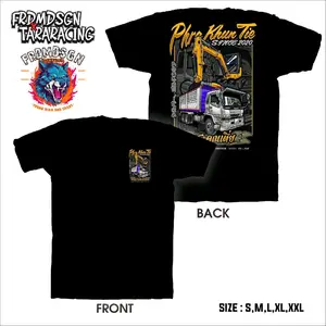 FRDMDSGN TARARACING Kaos Hitam Phra Khun Tie ST 2020 Ukuran S M L XL XXL Desain Depan & Belakang