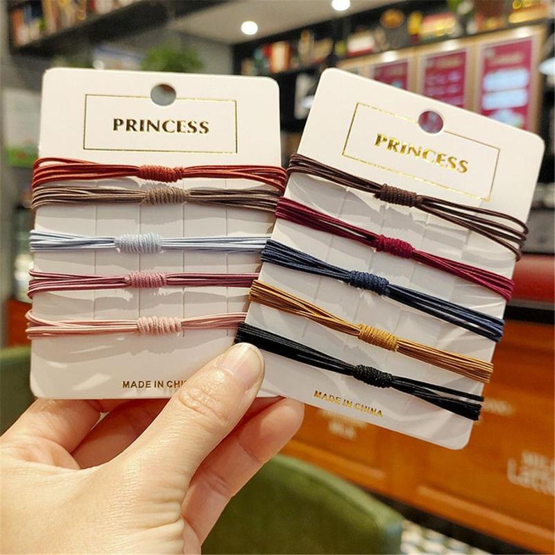 Phụ Kiện Tóc Cho Nữ, Dây Buộc Tóc Đàn Hồi Cao 4 Trong 1, Scrunchies, Màu Ngẫu Nhiên, Hàng Mới Về 0