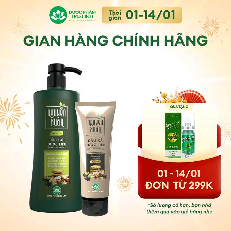 Bộ Dầu gội 470g và Dầu xả 160g Nguyên Xuân xanh dưỡng tóc - Dành cho tóc khô xơ hư tổn
