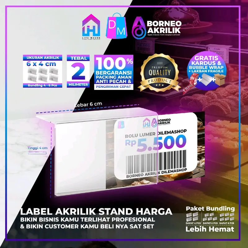 Tipe Gantung Akrilik Label Harga 6x4cm Akrilik Label Tag Standing Akrilik Perlengkapan Usaha Perlengkapan Kantor F&B Tenant Akrilik Lembaran Borneo Akrilik Lifehause Dilemashop Dekorasi Kamar Dekorasi Kantor Wirausaha Pengusaha Produksi Akrilik Custom 1
