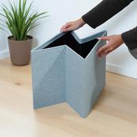 Gambar AZKO Stora 38X38 cm Luvo Bangku Ottoman Lipat - Hijau Teal Tempat Duduk Serbaguna Bangku Multifungsi Ottoman With Storage Furniture Hunian Minimalis - Abu-abu dari AZKO ID Kota Administrasi Jakarta Utara 5 Tokopedia