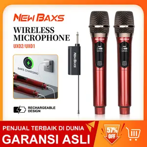 NEW BXS【Dapat diisi ulang】 Mikrofon nirkabel UX01 / UX02 mikrofon 1-ke-1 / 1-2 50M jarak penerimaan peralatan bernyanyi KTV