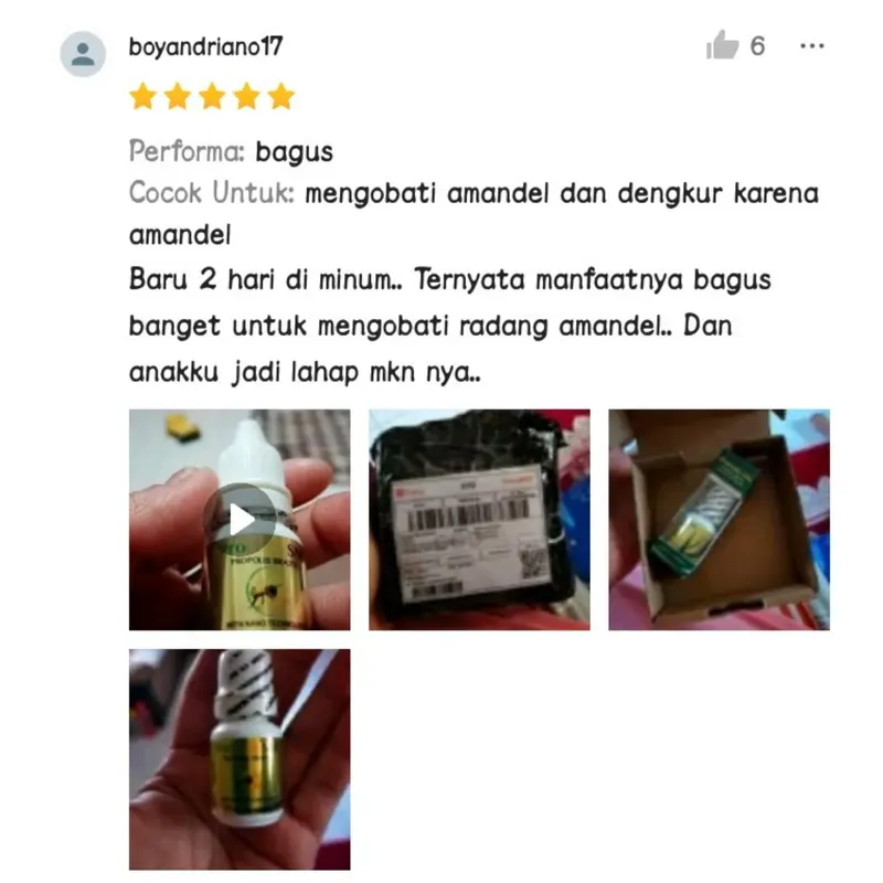 PROPOLIS SM Herbal Isi 6 ML Untuk Mengempiskan Amandel Sulit Menelan Radang Tenggorokan Original 7