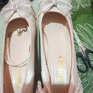 PINKEY P323 Sepatu Heels Wanita Marry Jane dengan Pita, Hak 6cm, Warna Merah dan Cream, Bahan Kulit Sintetis, Shoes Ukuran 36-40 heels graduation