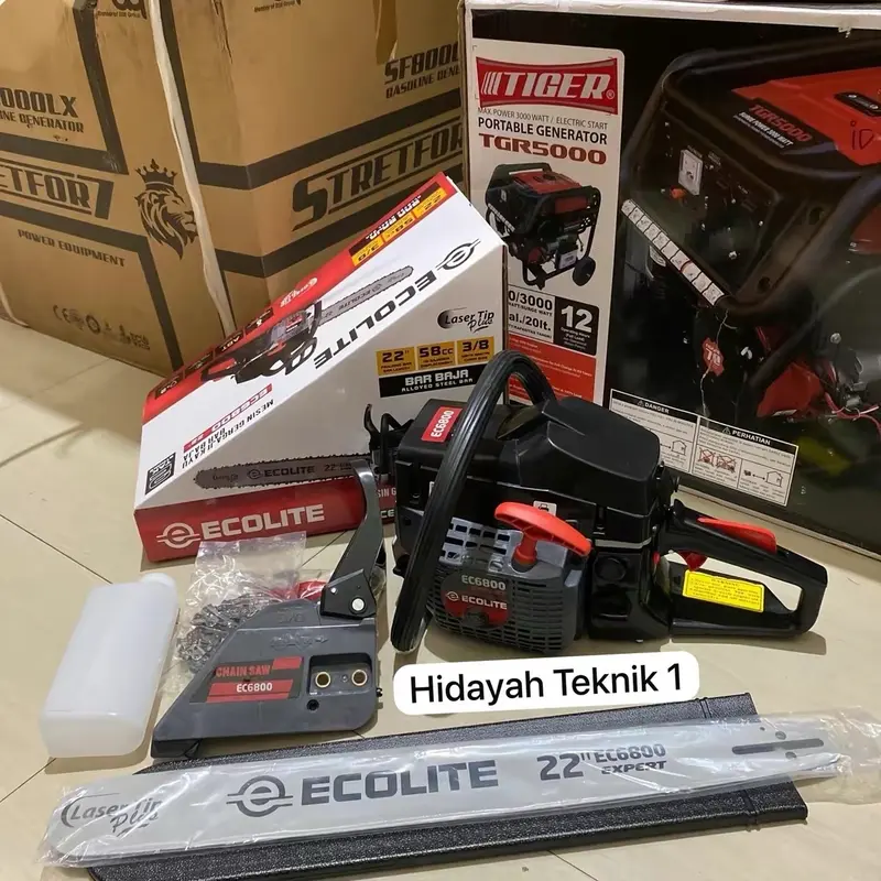 ￼Chainsaw Ecolite EC6800 22Inch / Mesin Gergaji Kayu Chainsaw Ecolite Laser Tip EC6800 22" 1