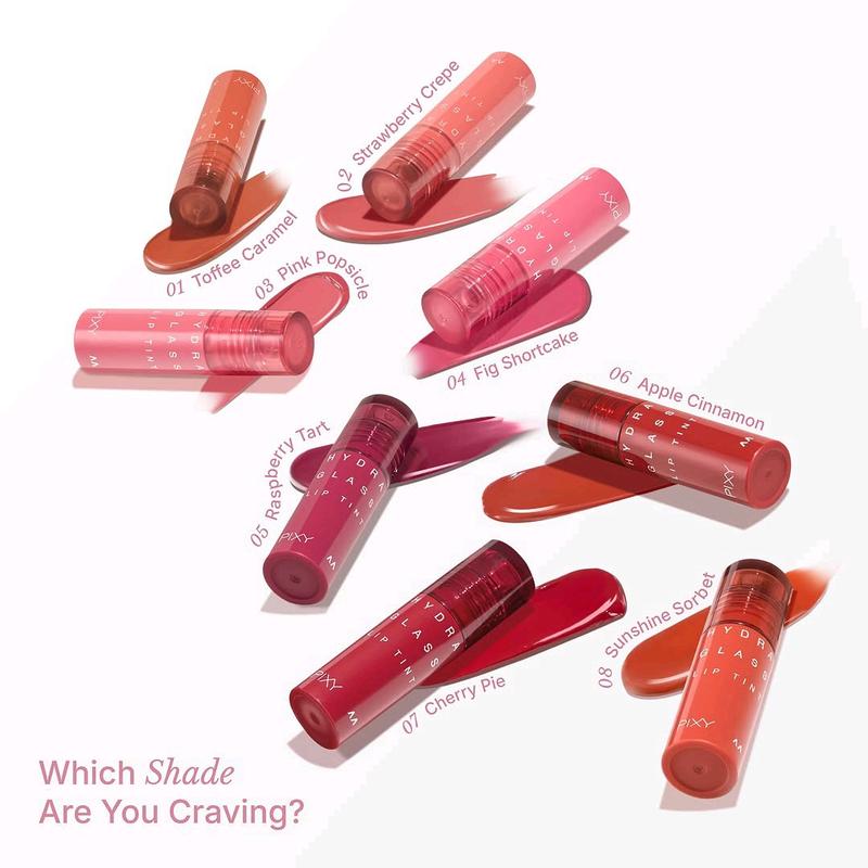 PIXY Hydra Glass Lip Tint - Tampilan Bibir Glossy dan Staining Tahan Lama - Berry, Lipstick, Gradasi, Kering, Lipcream, Lasting,Ombre, Cherry Liptint 9