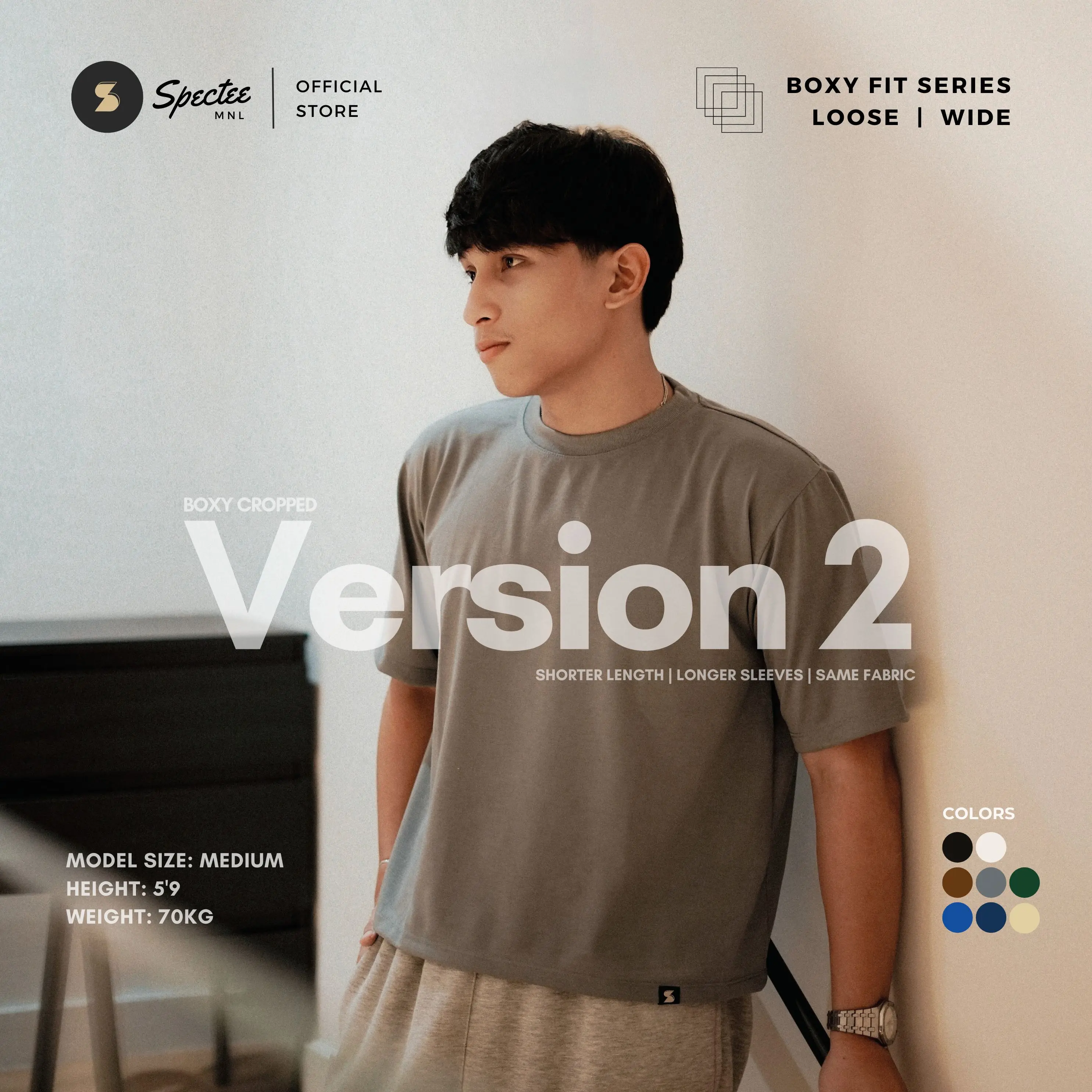 Spectee MNL PLAIN Boxy Cropped Shirt | VERSION 2 | Unisex Shirt for Men & Women