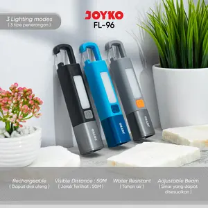 JOYKO Rechargeable LED Flashlight Senter LED Isi Ulang FL-96