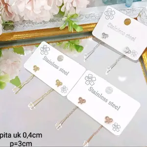 ANTING JURAI PANJANG 3 CM TITANIUM FASHION WANITA MOTIF PITA ANTI KARAT&LUNTUR Earrings