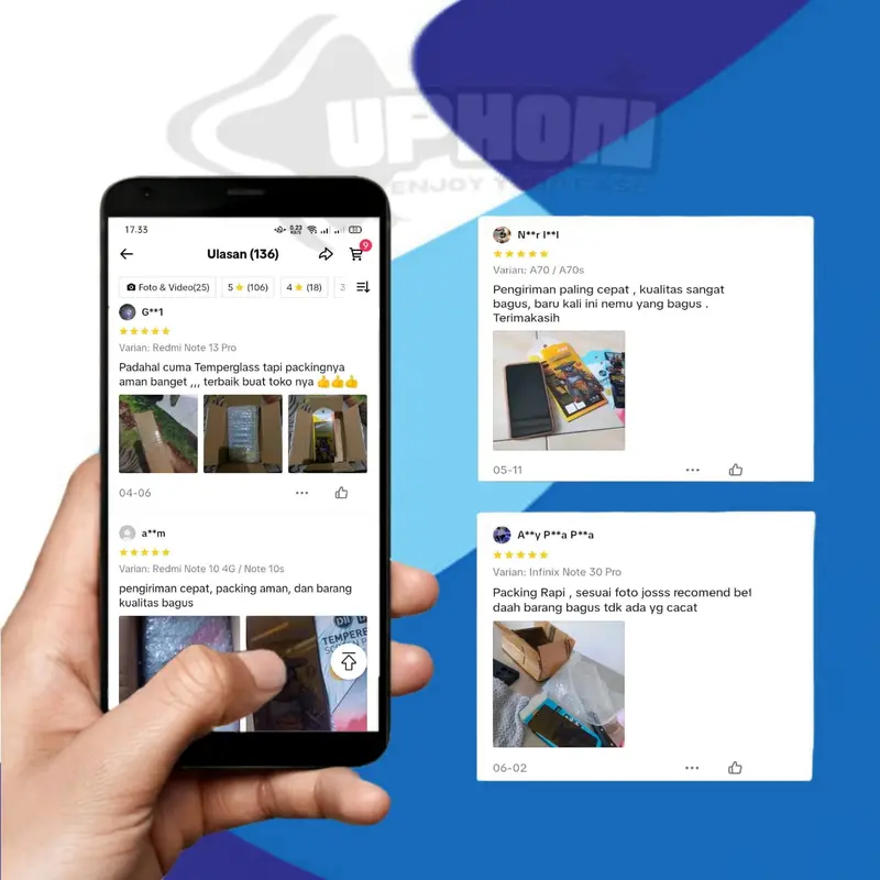 Tempered Glass Anti Spy Panda ESD Super Glass Glossy Hitam Full Screen For Samsung - uphon - Privacy 3