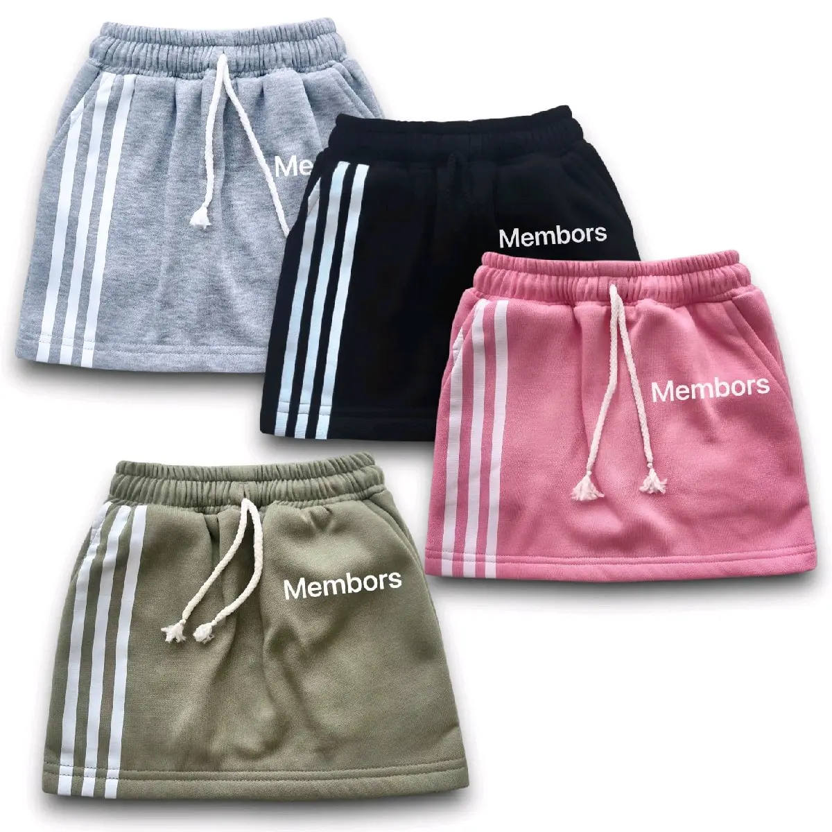 MINI SKIRT THREE LINES MEMBORS ROK SPAN WANITA SIZE S M L XL 2XL 3XL 4XL 5XL